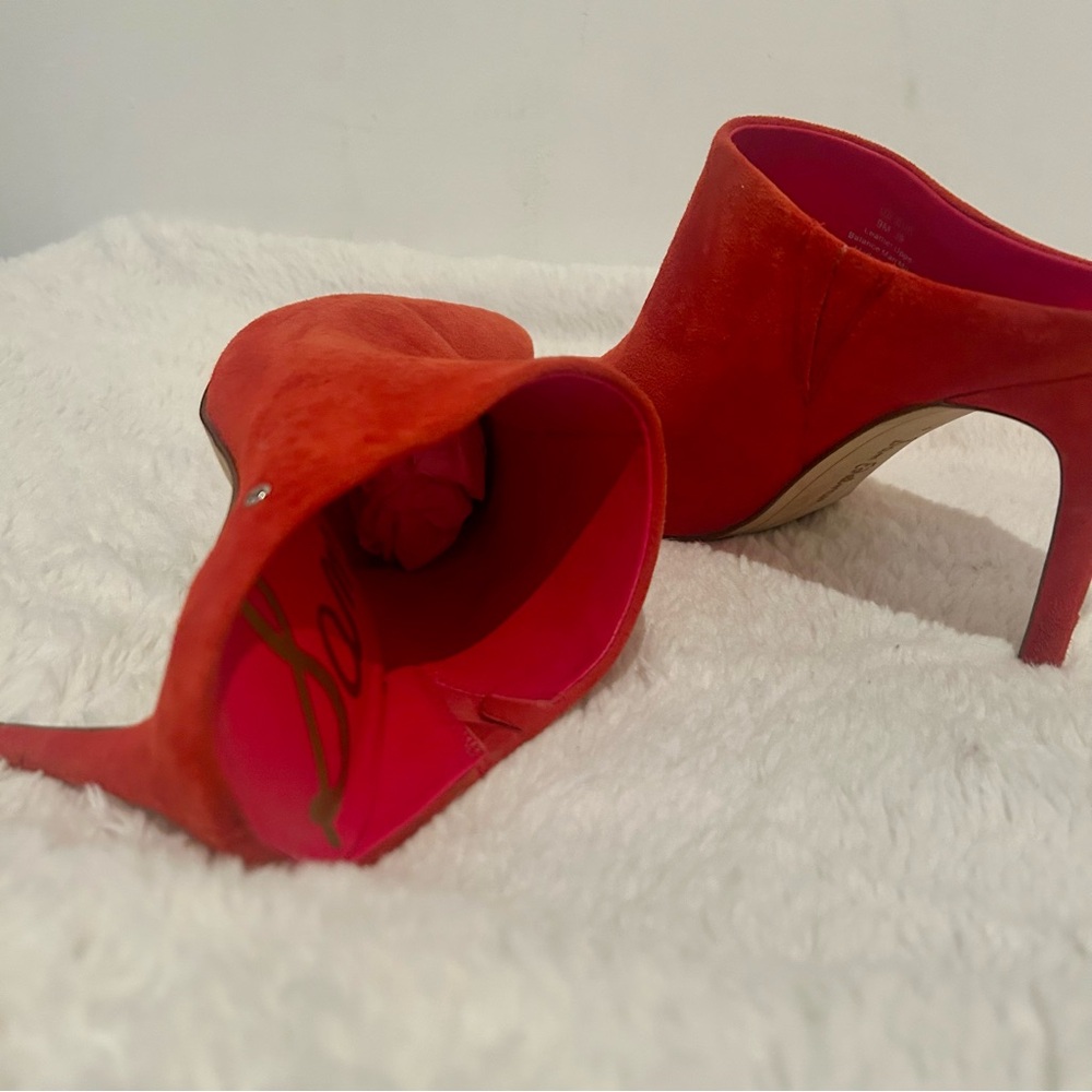 Sam Edelman Red Suede Mules - Picture 5 of 10